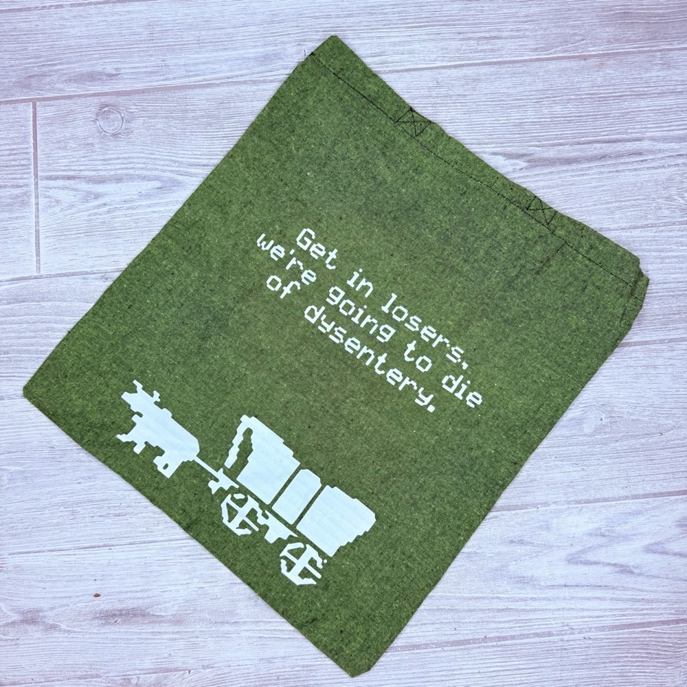 New cotton Oregon trail get in loser shopping bag tote 16x14.5 handcrafted retro